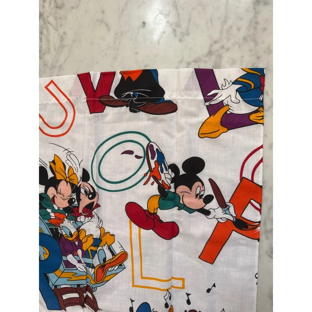 Vintage Disney Mickey Mouse Alphabet Crib Sheet Dundee Made in USA ABC Print